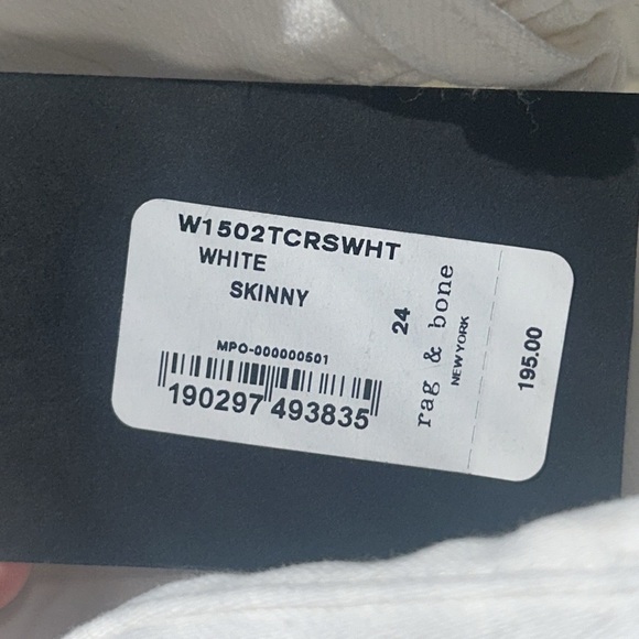 rag & bone New York White Skinny Jeans NWT​ - Picture 6 of 8